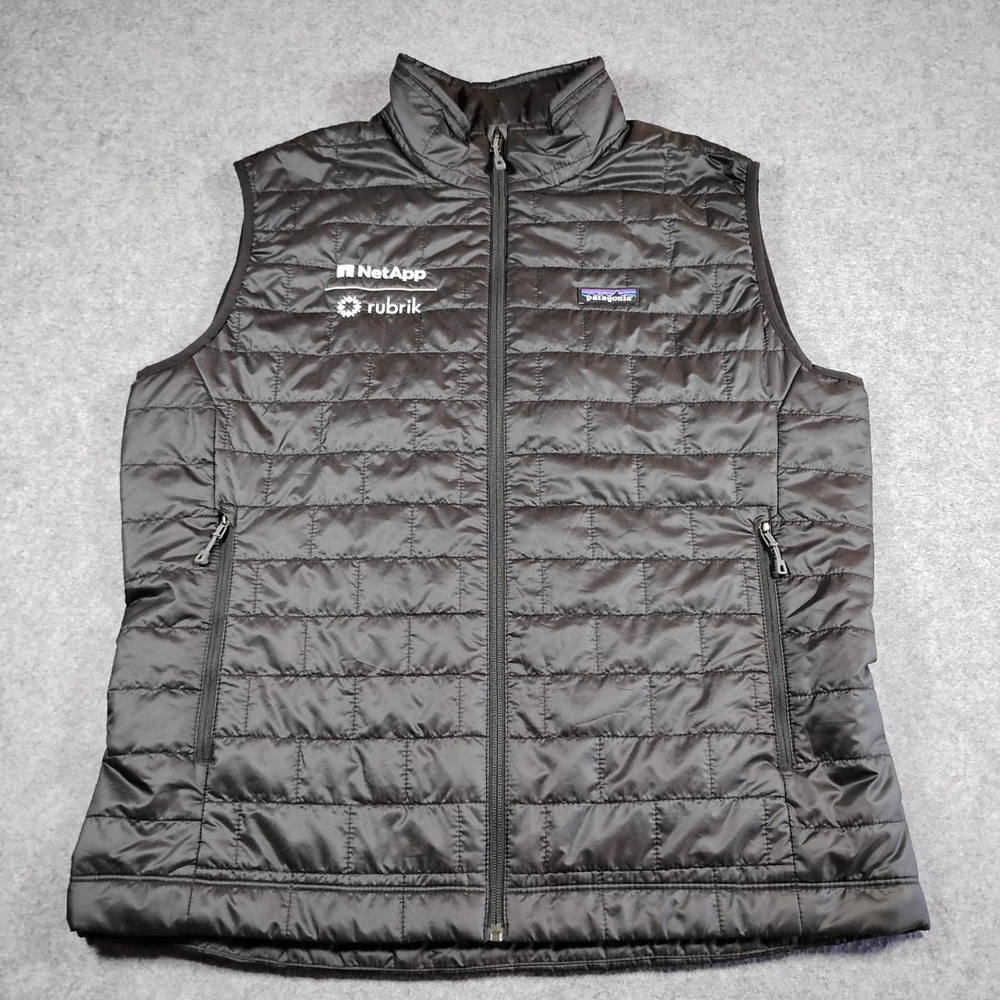 Patagonia Mens Nano Puff Vest Black NetApp Rubrik Corporate Logo‎ L 84242 SP20